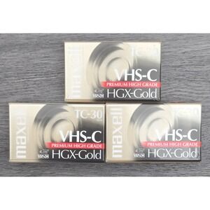 Maxell HGX-Gold TC-30 VHS-C Premium High Grade Video Cassette Tape Lot of 3